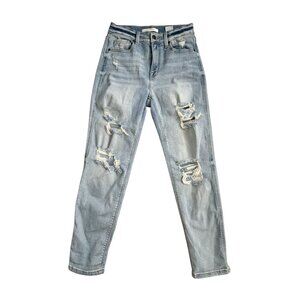 EUNINA Distressed Light Wash Ricky High Rise Boyfriend Jeans Size US Small
